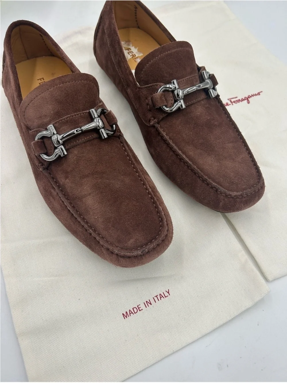 Men’s Salvatore Ferragamo PARIGI bit driver loafer size 9.5 E made in Italy